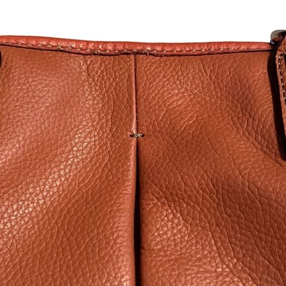 90’s Y2K Tignanello Leather Pumpkin Orange Pumpkin Spice Pebbled Shoulder Bad - Picture 4 of 16